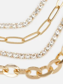 Femme Primark Bijoux|Lot De 4 Bracelets Chaîne à Strass