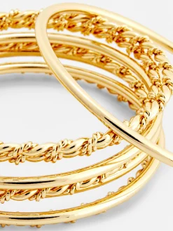 Femme Primark Bijoux|Lot De 8 Bracelets Joncs Texturés