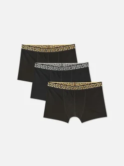 Homme Primark Sous-Vêtements|Lot De 3 Caleçons Avec Motif Clé Grecque à La Taille