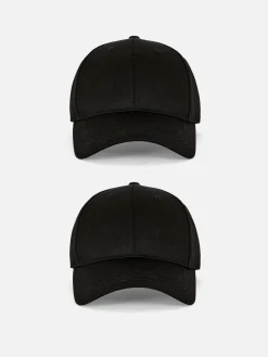 Homme Primark Chapeaux, Gants Et Écharpes|Lot De 2 Casquettes De Baseball Tissées
