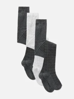 Enfant Primark Chaussettes Et Collants|Lot De 3 Collants En Maille Torsadée