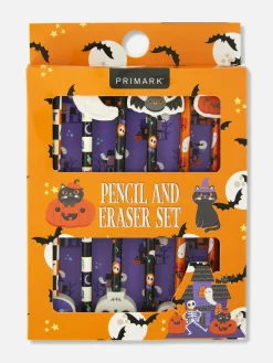 Primark Déco Et Friandises D'Halloween|Accessoires Halloween|Lot De 6 Crayons Avec Gommes Halloween