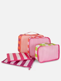 Primark Accessoires Voyages|Lot De 5 Cubes De Rangement à Rayures