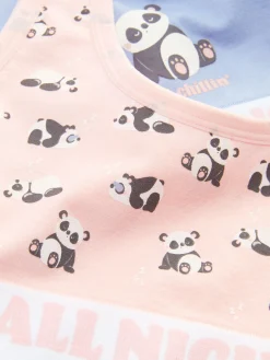 Enfant Primark Sous-Vêtement|Lot De 2 Débardeurs Courts à Message Et à Motif Panda