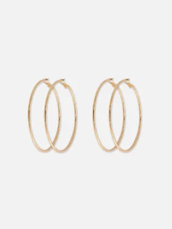 Femme Primark Bijoux|Lot De 2 Grandes Paires De Créoles