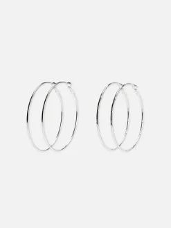 Femme Primark Bijoux|Lot De 2 Grandes Paires De Créoles