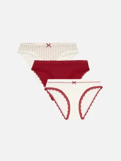 Femme Primark Culotte|Lot De 3 Mini Culottes Avec Finitions En Dentelle