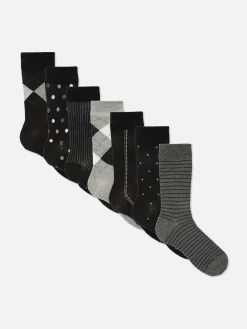 Homme Primark Chaussettes|Lot De 7 Paires De Chaussettes à Motifs Variés