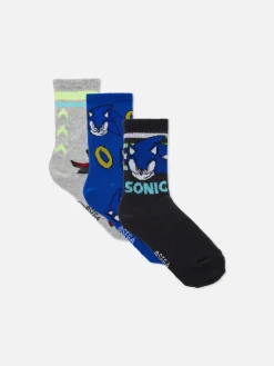 Enfant Primark Chaussettes|Lot De 3 Paires De Chaussettes Sonic Le Hérisson