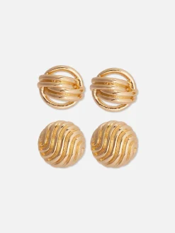 Femme Primark Bijoux|Lot De 2 Paires De Clous D'oreilles épais Rita Ora