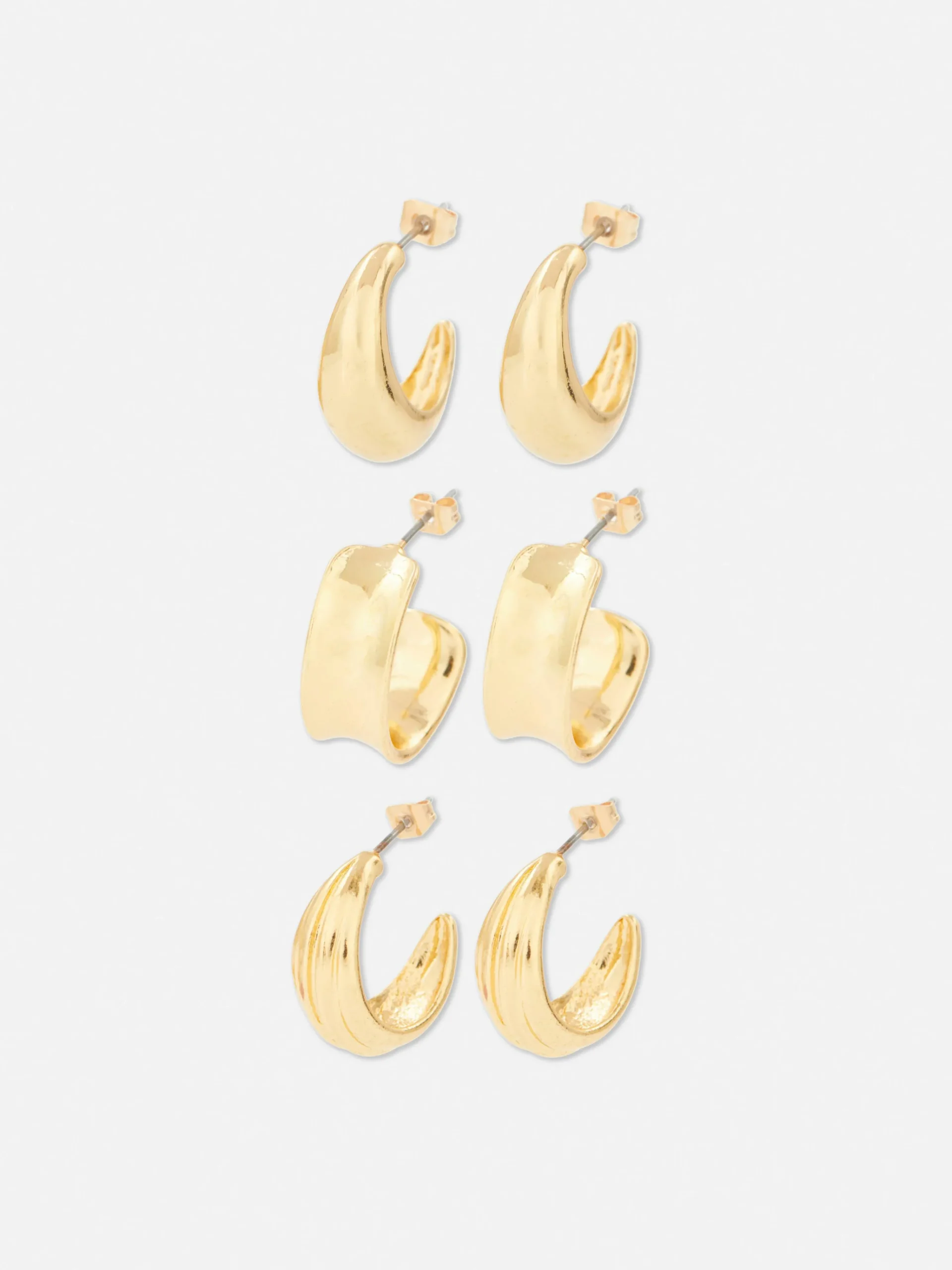 Femme Primark Bijoux|Lot De 3 Paires De Créoles Variées