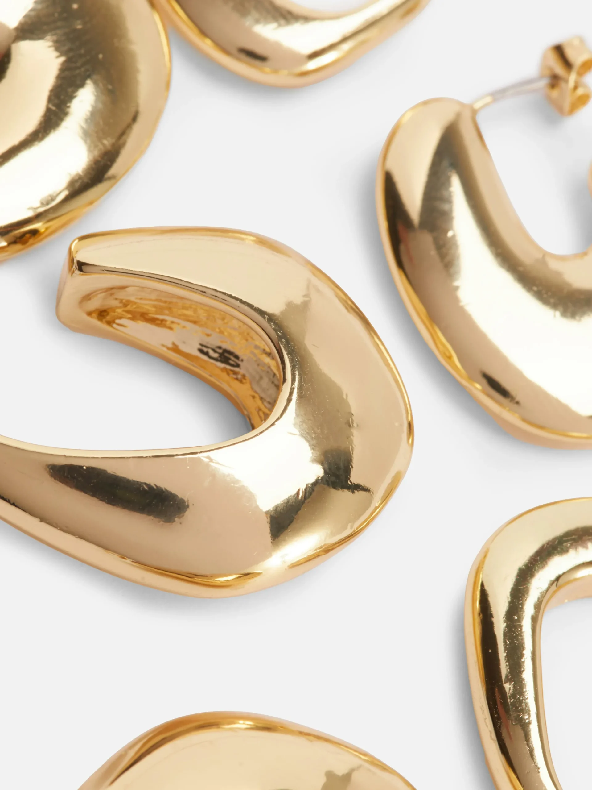 Femme Primark Bijoux|Lot De 3 Paires De Créoles Oblongues