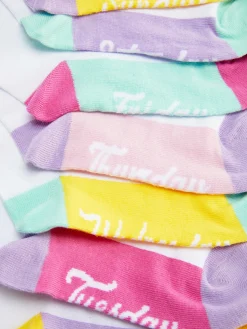 Enfant Primark Chaussettes Et Collants|Lot De 7 Paires De Socquettes Jours De La Semaine