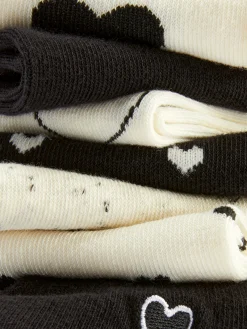 Femme Primark Chaussettes|Lot De 7 Paires De Socquettes Monochromes à Cœurs