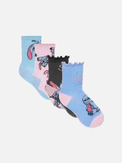 Enfant Primark Chaussettes Et Collants|Lot De 4 Paires De Socquettes Disney Stitch