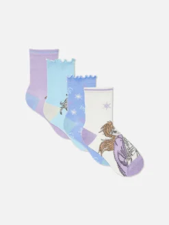 Enfant Primark Chaussettes Et Collants|Lot De 4 Paires De Socquettes Disney La Reine Des Neiges