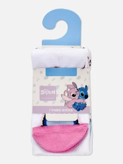 Enfant Primark Chaussettes Et Collants|Lot De 7 Paires De Socquettes Disney Lilo & Stitch Angel