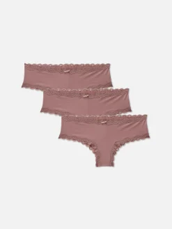 Femme Primark Culotte|Lot De 3 Shortys Bordés De Dentelle