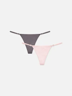 Femme Primark Culotte|Lot De 2 Strings à Boucles En Strass