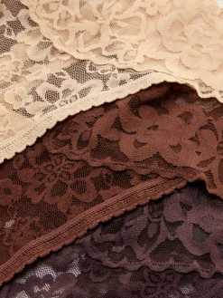 Femme Primark Culotte|Lot De 3 Strings Bandeau En Dentelle Florale