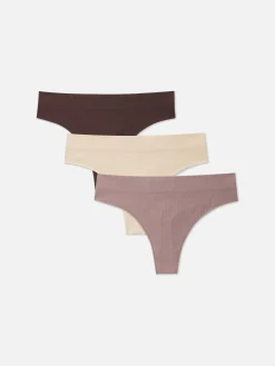 Femme Primark Culotte|Lot De 3 Strings Côtelés