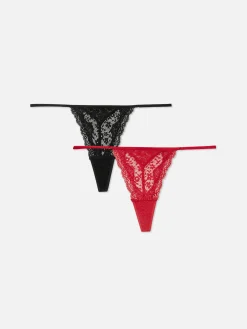 Femme Primark Culotte|Lot De 3 Strings En Dentelle