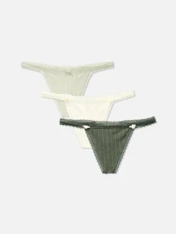 Femme Primark Culotte|Lot De 3 Strings En Pointelle