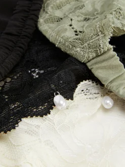 Femme Primark Culotte|Lot De 3 Strings Froncés à Finitions En Dentelle