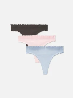 Femme Primark Culotte|Lot De 3 Strings Sans Coutures à Bords Ondulés