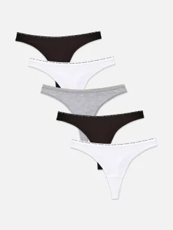 Femme Primark Culotte|Lot De 5 Strings Stretch Tendance