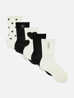 Femme Primark Chaussettes|Lot De 5 paires De Chaussettes à Motif Cœur
