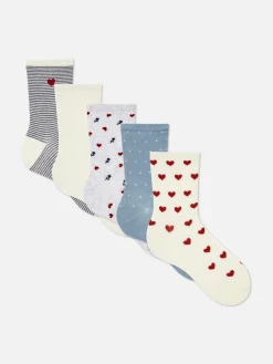 Femme Primark Chaussettes|Lot De 5 paires De Chaussettes à Motif Cœur