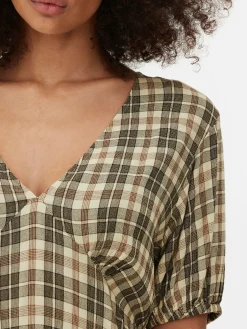 Femme Primark Robes|Mini Robe à Carreaux Et Col En V