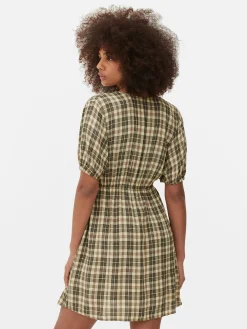 Femme Primark Robes|Mini Robe à Carreaux Et Col En V