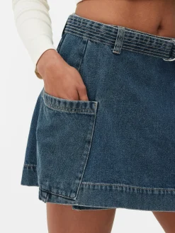 Femme Primark Jupes|Denim|Mini-jupe Drapée En Denim