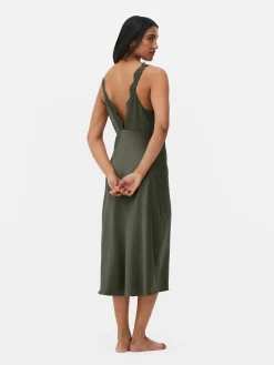 Femme Primark Combinaisons Et Caracos|Nuisette Mi-longue En Satin à Finitions En Dentelle