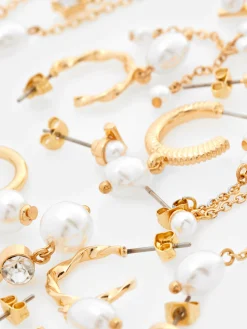 Femme Primark Bijoux|9 paires De Boucles D'oreilles à Fausses Perles