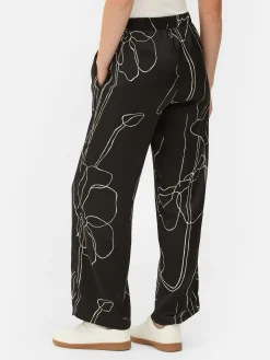 Femme Primark Pantalons Et Leggings|Pantalon à Fleurs En Satin à Coordonner