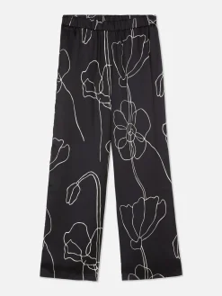 Femme Primark Pantalons Et Leggings|Pantalon à Fleurs En Satin à Coordonner
