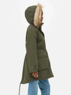 Femme Primark Manteaux Et Vestes|Parka à Capuche En Fausse Fourrure