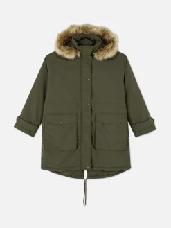 Femme Primark Manteaux Et Vestes|Parka à Capuche En Fausse Fourrure