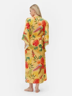 Femme Primark Peignoirs|Peignoir En Satin à Imprimé Floral Tropical