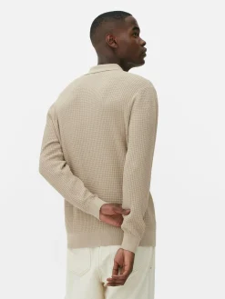 Homme Primark Pulls Et Gilets|Polo Texturé à Manches Longues