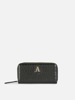 Femme Primark Sacs Et Porte-Monnaie|Porte-monnaie Zippé En Imitation Croco à Initiale