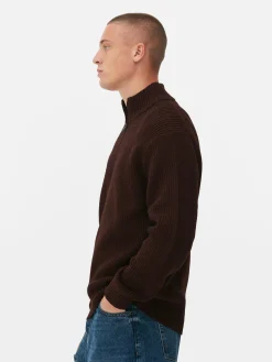 Homme Primark Pulls Et Gilets|Pull En Maille Côtelée à Col Zippé