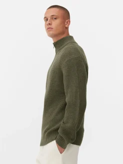 Homme Primark Pulls Et Gilets|Pull En Maille Côtelée à Col Zippé