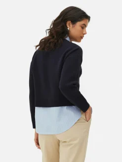 Femme Primark Pulls Et Gilets|Pull Tricoté à Message Et Chemise Deux-en-un