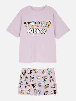 Femme Primark Ensembles Pyjamas|Pyjama Short Et T-shirt Disney Mickey Mouse Et Ses Amis