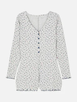 Femme Primark Ensembles Pyjamas|Pyjama Style Barboteuse Côtelé à Petites Fleurs