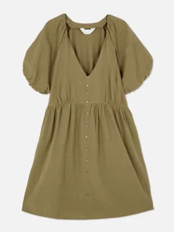 Femme Primark Robes|Robe à Smocks, Manches Bouffantes Et Col En V